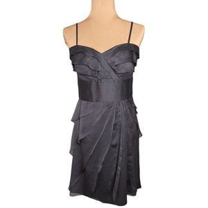 Adrianna Papell Womens Dress Size 10 Gray Chiffon Strapless Knee Length Cocktail